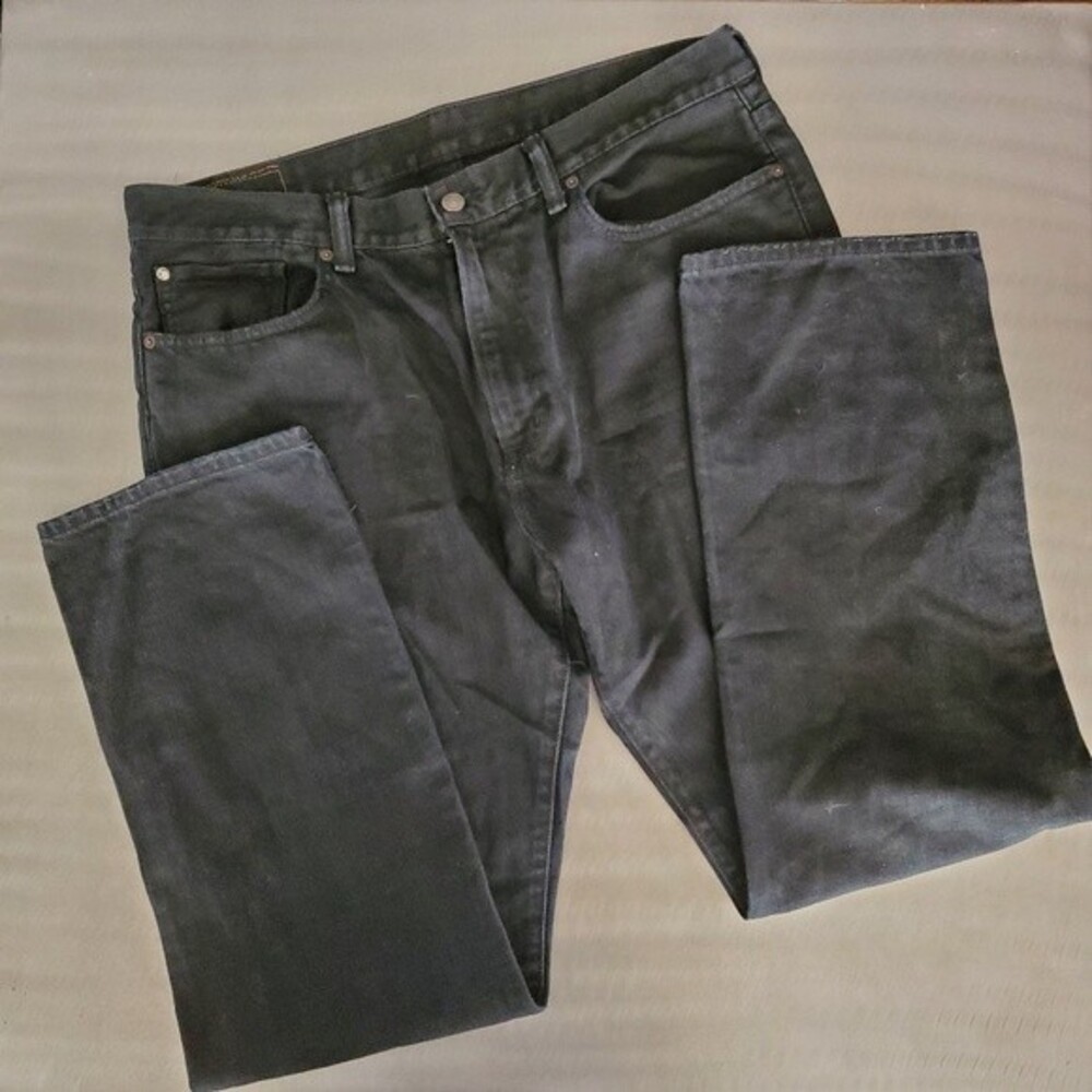 Denim & Supply Ralph Lauren Washed Black Rigid Straight Leg Jeans Mens 36x32